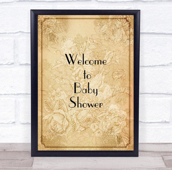 Rustic Border Welcome To Baby Shower Personalised Event Party Decoration Sign