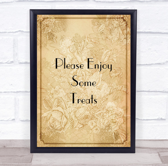 Rustic Border Please Enjoy Some Treats Personalised Event Party Decoration Sign