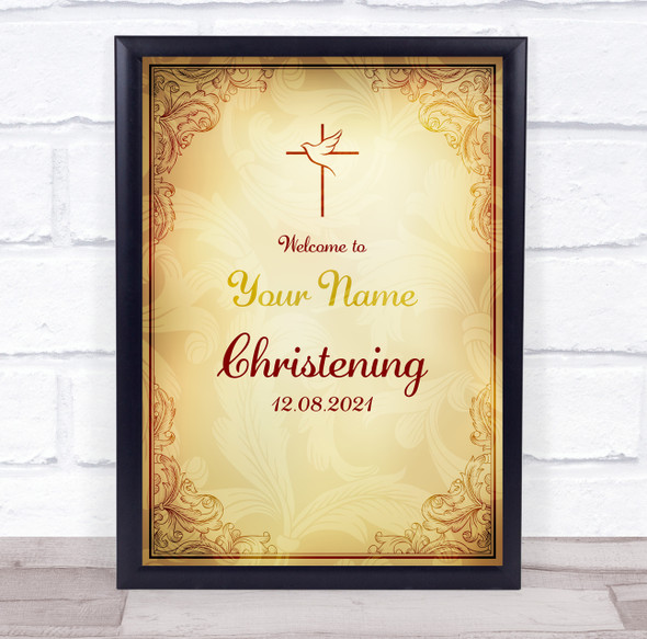 Old Style Welcome To Christening Personalised Event Party Decoration Sign