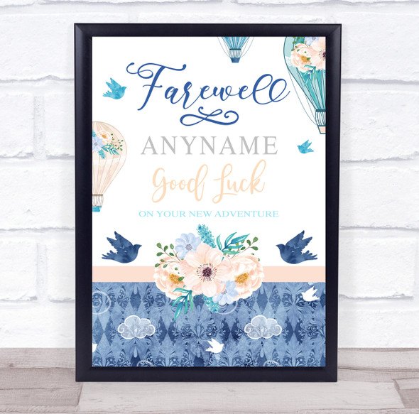 Hot Air Balloon Farewell Goodbye Leaving Personalised Event Party Sign