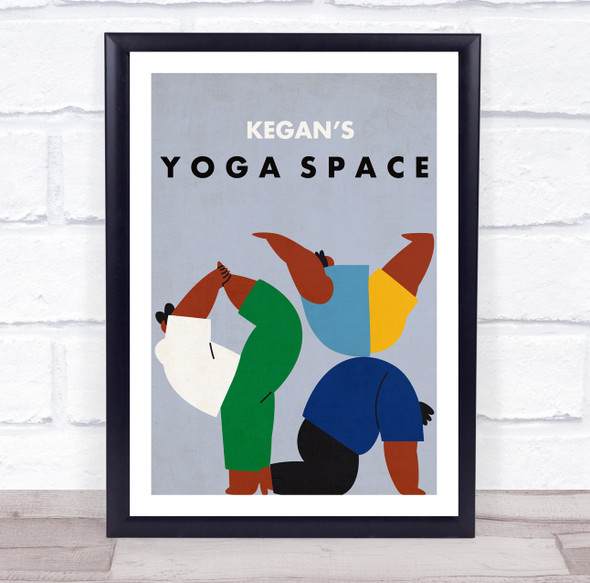 Dark Skin Male Man Yoga Gym Space Room Personalised Wall Art Sign