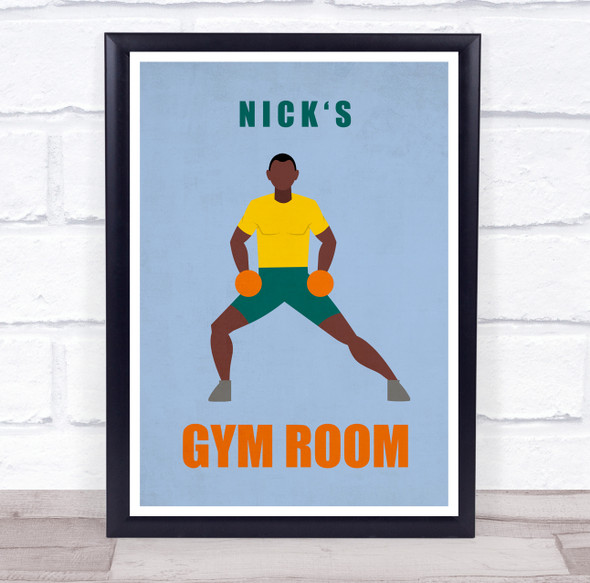 Man Stretching Work Out Gym Room Personalised Wall Art Sign