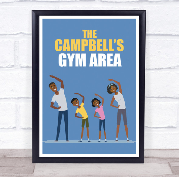Family Gym Area Work Out Gym Room Personalised Wall Art Sign
