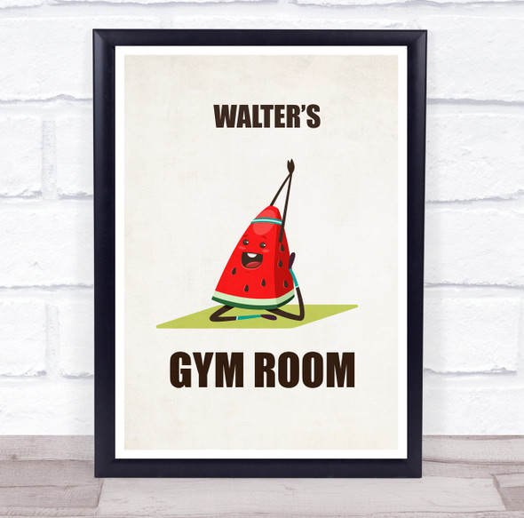 Watermelon Exercise Mat Gym Room Personalised Wall Art Sign