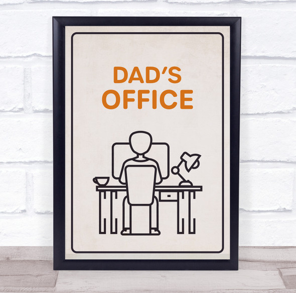 Minimal Man And Computer Dad's Office Room Personalised Wall Art Sign