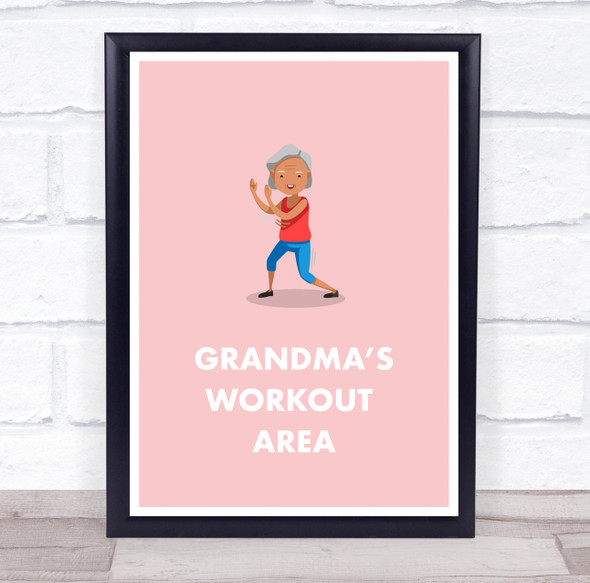 Grandma's Workout Area Room Personalised Wall Art Sign