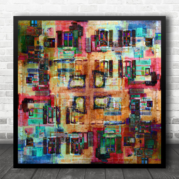 Colour Colours Colourful Colour Colours Colourful Abstract Paint Square Wall Art Print