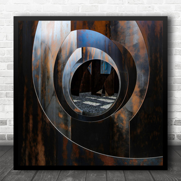 Metal Rust Rusty Architecture Abstract Shapes Geometry Industry Square Wall Art Print