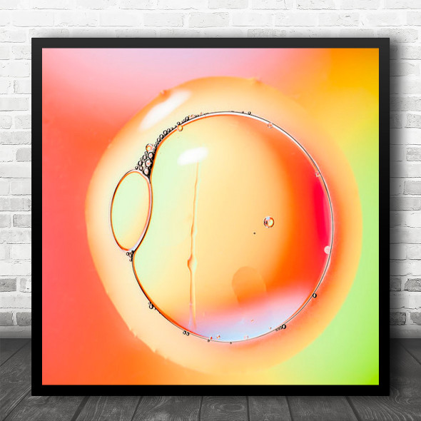 Abstract Air Bubble Bubbles Cell Closeup Drop Droplet Droplets Square Wall Art Print