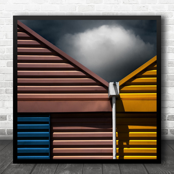 Architecture Abstract Angle Roof Lines Stripes Wall Facade Colour Square Wall Art Print