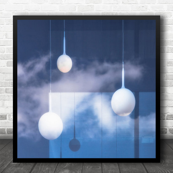 Lamps Sky Clouds Abstract Windows Dream Dreamy Shadow Cloud Lamp Square Wall Art Print