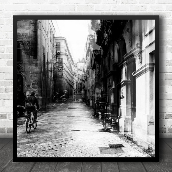 Street Street art Urban City Streetphotografy Italy Lecce Puglia Square Wall Art Print