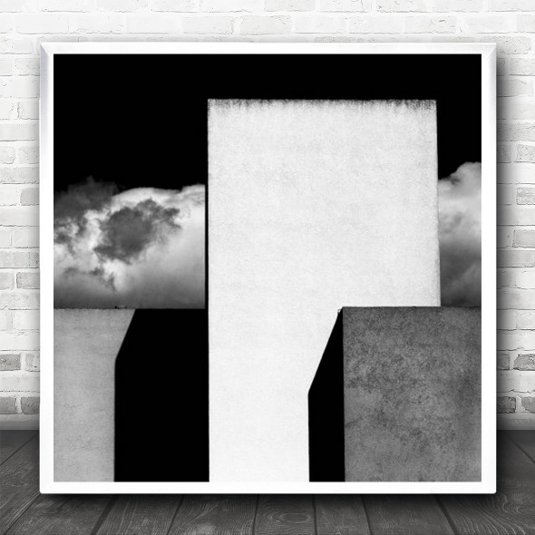 Architecture Abstract Concrete Blocks Block Shadow Cloud Graphic Square Wall Art Print