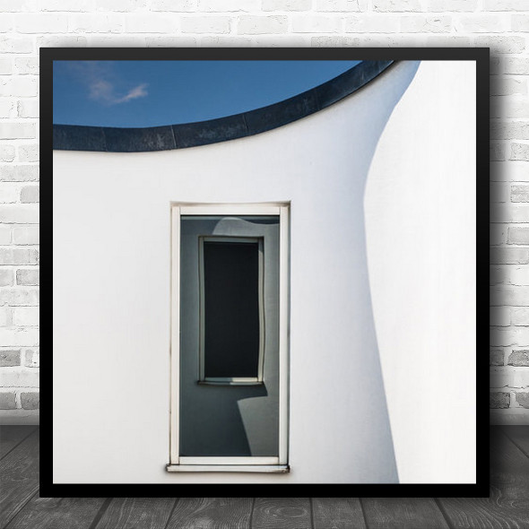 Windows Abstract Wall Shadow Facade Curve Distorsion Distorted Square Wall Art Print