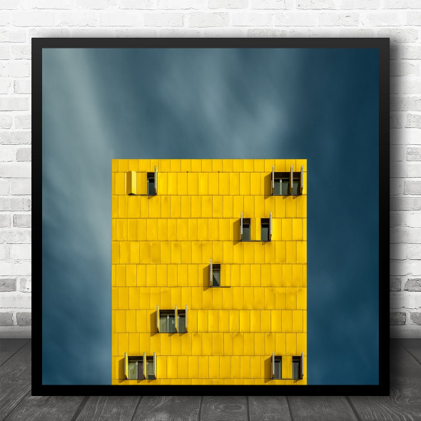 Architecture Building Yellow House Window Windows Square Edge Square Wall Art Print