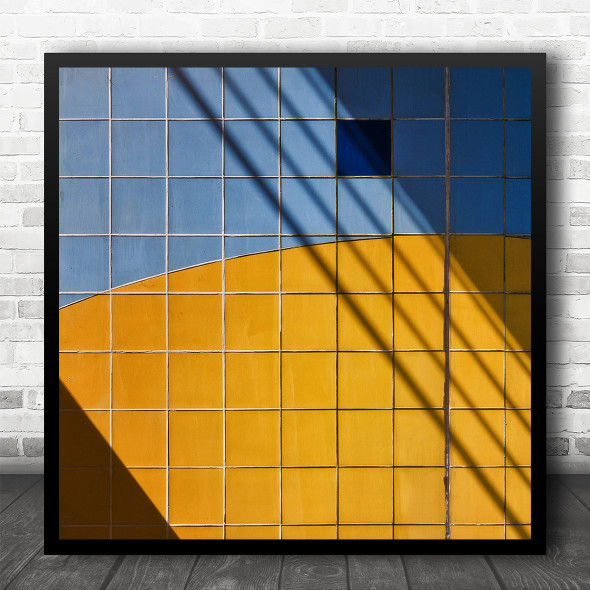 Amersfoort Wall Facade Architecture Yellow Grid Lines Window Square Wall Art Print