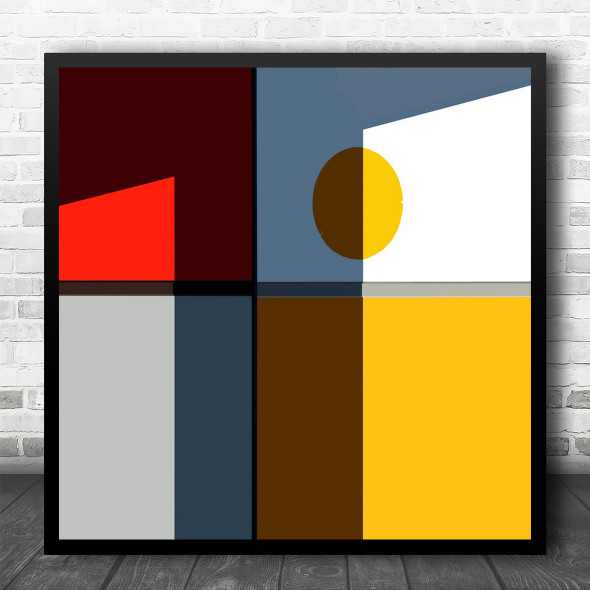 Lines Colours Shapes Quadrants Geometry Graphic Light Shadow Square Wall Art Print