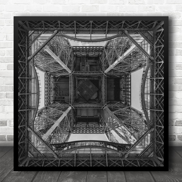 Tower Eiffel Industry Industrial Steel Iron Pattern Symmetry Square Wall Art Print