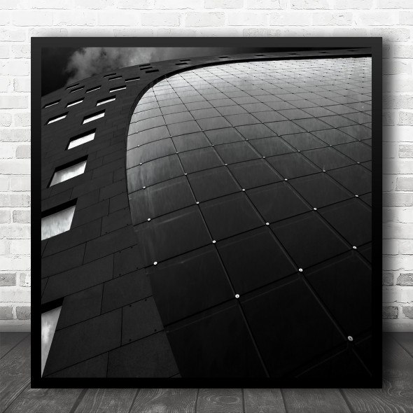Facade Glass Windows Architecture Curve Grid Lines Rotterdam Square Wall Art Print