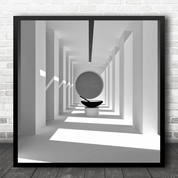 Architecture Geometry Shapes Abstract Bowl Hallway Corridor Square Wall Art Print