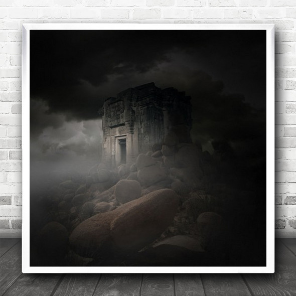 Rocks Dark Surreal Oasis Secreto Temple Paul Sussman Random Square Wall Art Print