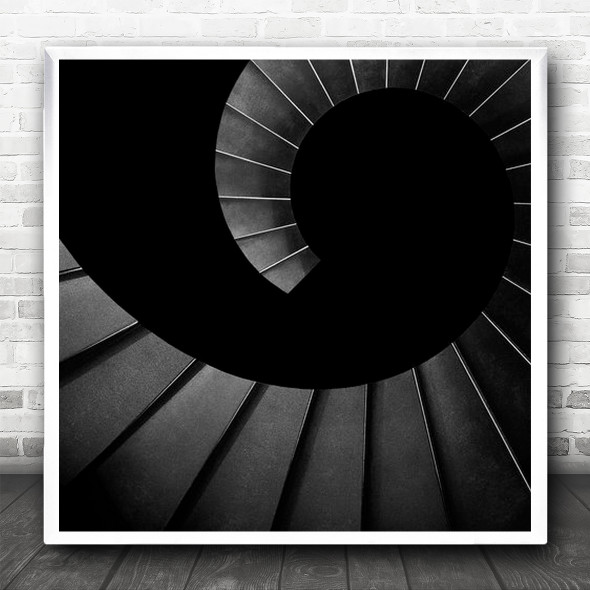 Ilwaco Portugal Stairs Staircase Spiral Twirl Swirl Graphic Square Wall Art Print
