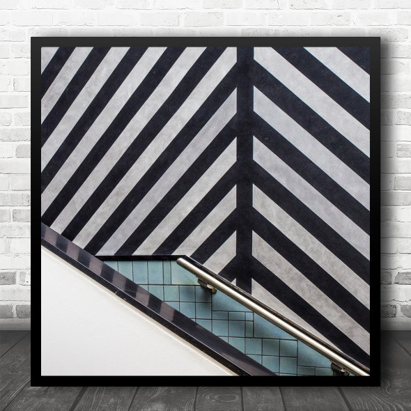 Staircase Zebra Gemeente Museum The Hague Stairs Stairwell Square Wall Art Print