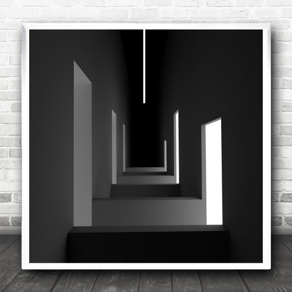 Architecture Abstract Geometry Shapes Unsymmetric Square Square Wall Art Print