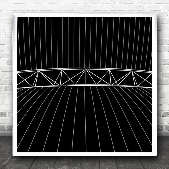 The White Lines Black Wires Structure Square Wall Art Print