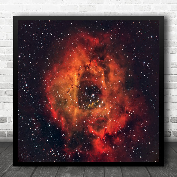 Rose Flower Fire Flame Flames Galaxy Space Astronomy Cosmos Square Wall Art Print