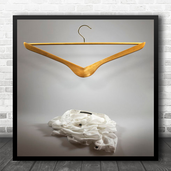 Useless Clothes Hanger Surreal Clothes Surrealism Funny Humour Square Wall Art Print