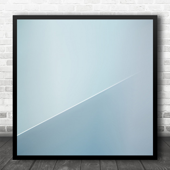 Abstract Toned Monocolour Teal Line Diagonal Gradient Simple Square Wall Art Print