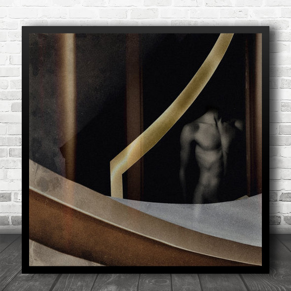 Abstract Edit Reflection Man Body Skin Nude Naked Glass Square Wall Art Print
