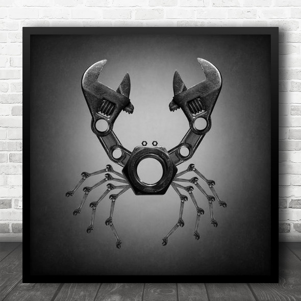 Crab Wrench Tool Tools Mechanics Mechanic Metal Nuts Square Wall Art Print