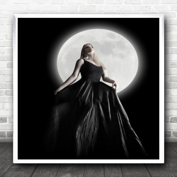 Moon Woman Dress Model Vampire Mystery Theatre Dream Mysterious Square Wall Art Print