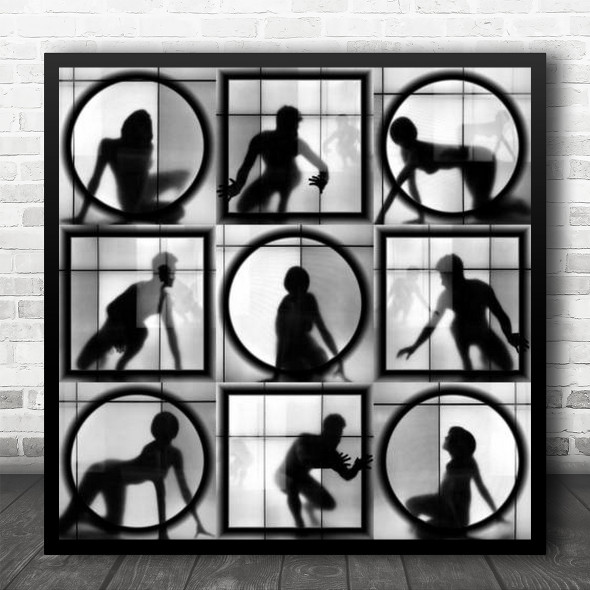 Silhouette Silhouettes Ring Rings Box Boxes Graphic Shapes Square Wall Art Print