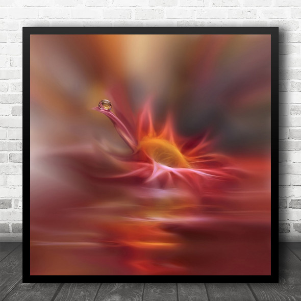 Pearl Drop Jewel Droplet Water Flower Soft Smooth Silky Long Square Wall Art Print