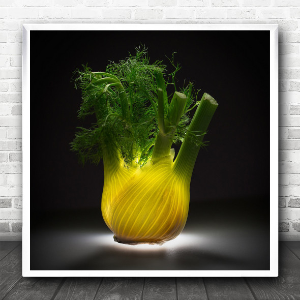 Fennel Vegetable Heart Kitchen Still Life Light Dark Artery Square Wall Art Print