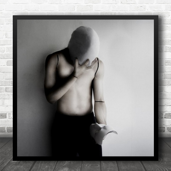 Mask Man Person And Now Who I Am Square Wall Art Print
