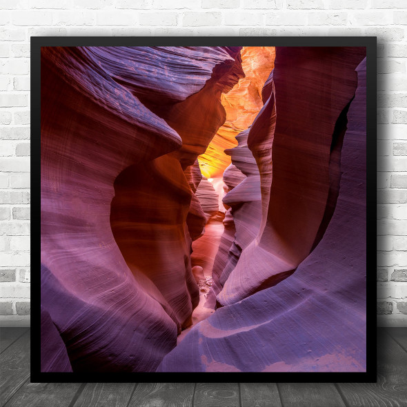 Colourful Canyon Light Orange Purple Fire Red Rocky Mountain Square Wall Art Print