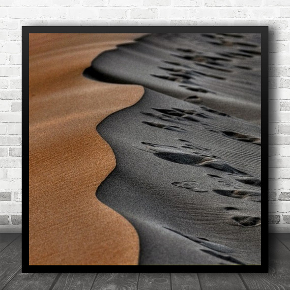 Curve Abstract Landscape Desert Sand Dune Dunes Division Meander Square Wall Art Print