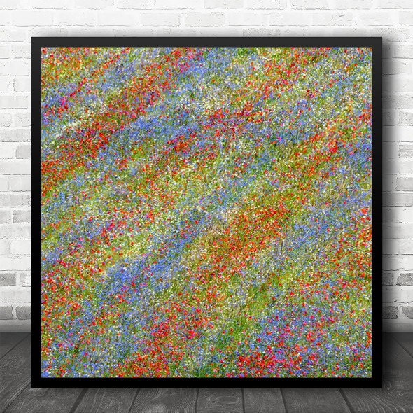 Abstract Field Meadow Flower Flowers Summer Colours Colour Square Wall Art Print