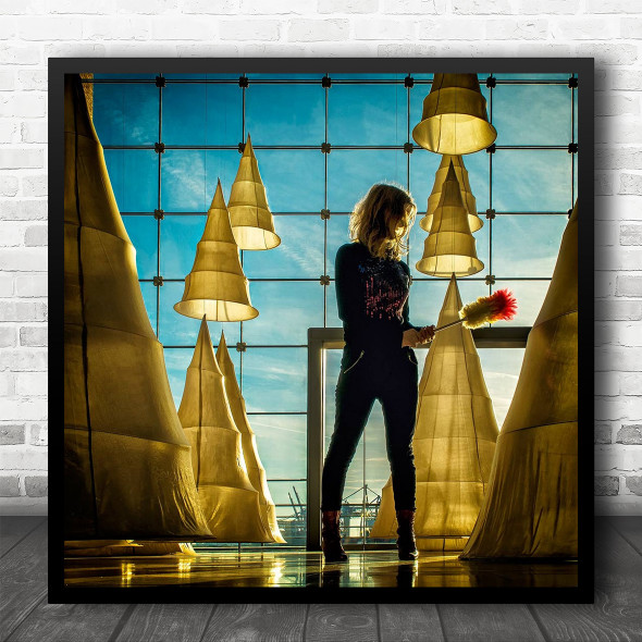 Hamburg Feather Clean Cleaning Lamps Broom Architecture Grid Square Wall Art Print