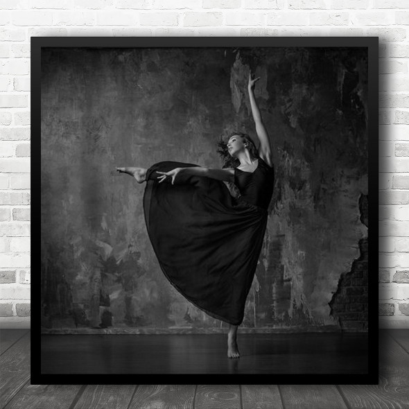 Dance Dancer Ballet Dancing Ballerina Woman Pose Posture Square Wall Art Print