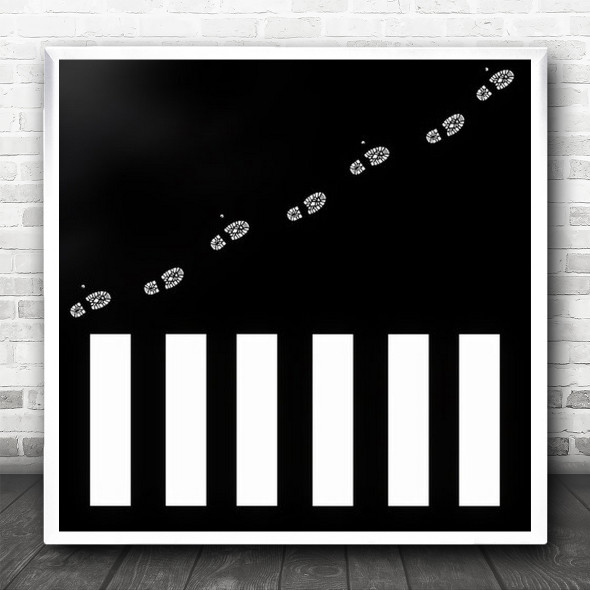 Abstract Crossing Footsteps Graphism Graphic Zebra Crosswalk Square Wall Art Print