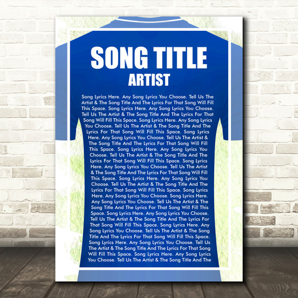 Football Shirt Any Colour Any Song Lyric Personalised Music Wall Art Print