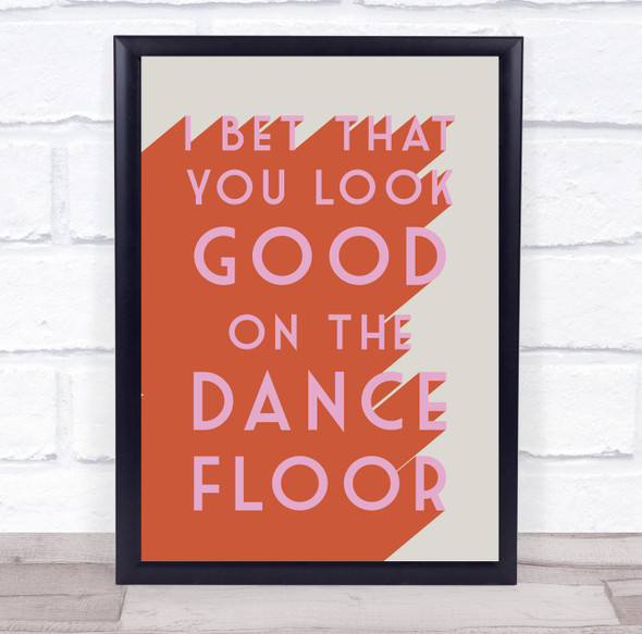 Arctic Monkeys I Bet You Look Good On The Dancefloor Orange 3D Effect Music Song Lyric Art Print