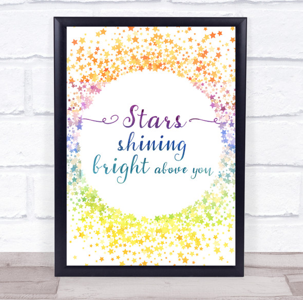 Doris Day Dream A Little Dream Of Me Multicolour Stars Music Song Lyric Wall Art Print