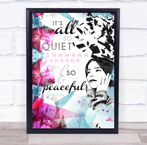 Björk It's Oh So Quiet Geometric Colour Splash Music Song Lyric Wall Art Print