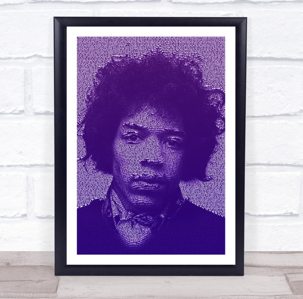 Jimi Hendrix Purple Haze Face s Violet Music Song Lyric Wall Art Print